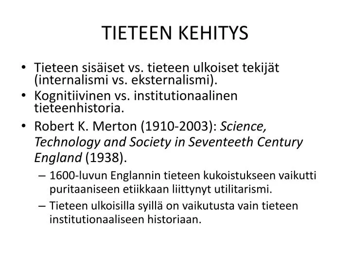 tieteen kehitys