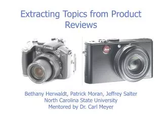 Extracting Topics from Product Reviews