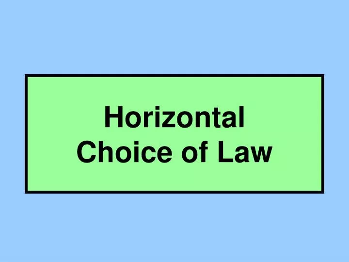 horizontal choice of law