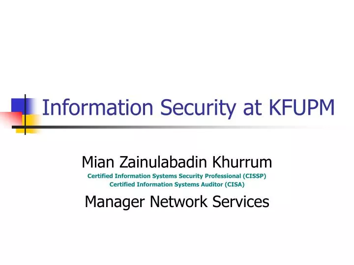 information security at kfupm