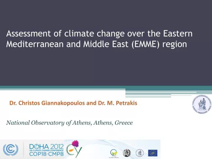 assessment of climate change over the eastern mediterranean and middle east emme region