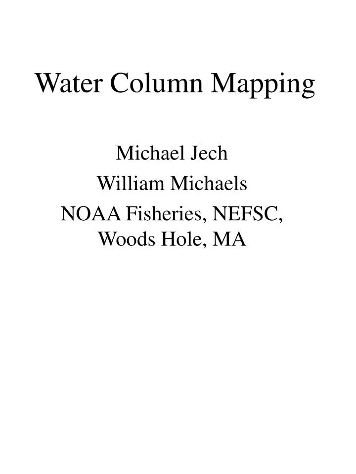water column mapping