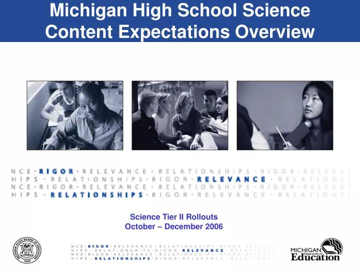 michigan high school science content expectations overview
