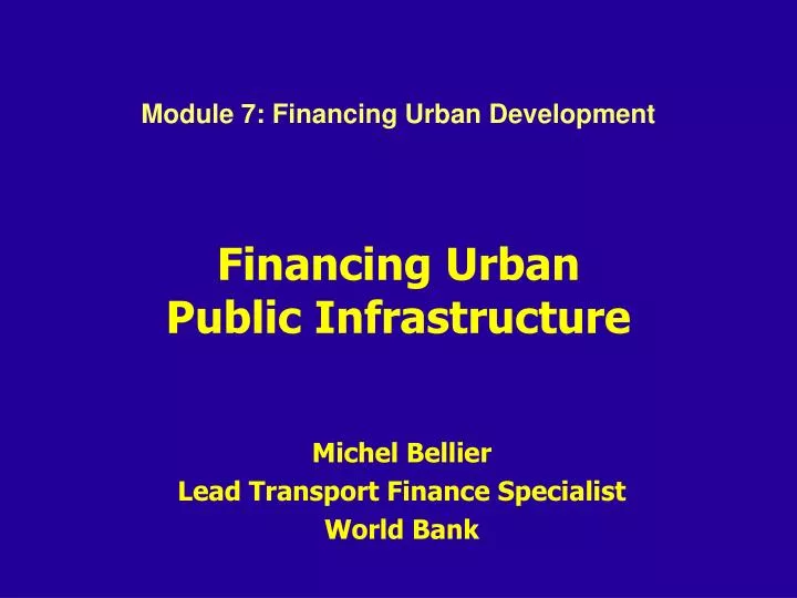 financing urban public infrastructure
