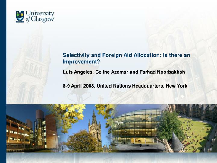 selectivity and foreign aid allocation is there an improvement