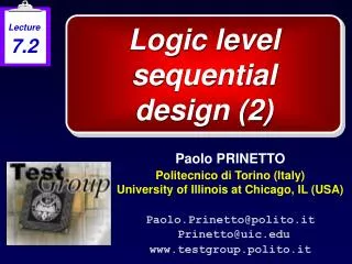 Logic level sequential design (2)