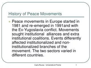 History of Peace Movements
