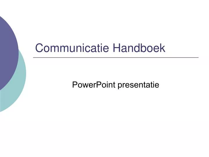 communicatie handboek