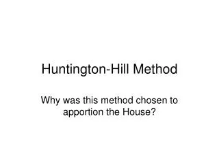 Huntington-Hill Method