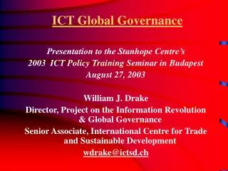 ICT Global Governance