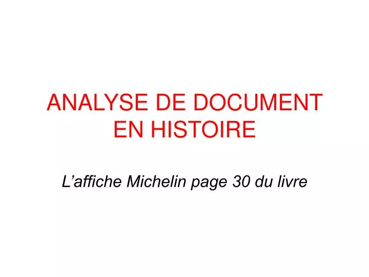 analyse de document en histoire