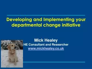 Developing and Implementing your departmental change initiative