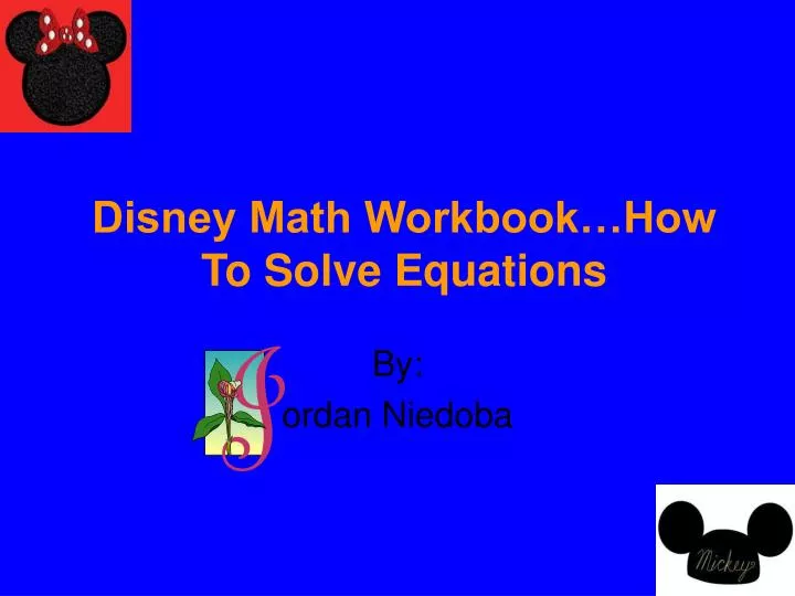 disney math workbook how to solve equations