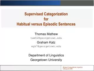 Supervised Categorization for Habitual versus Episodic Sentences