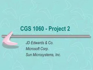 CGS 1060 - Project 2