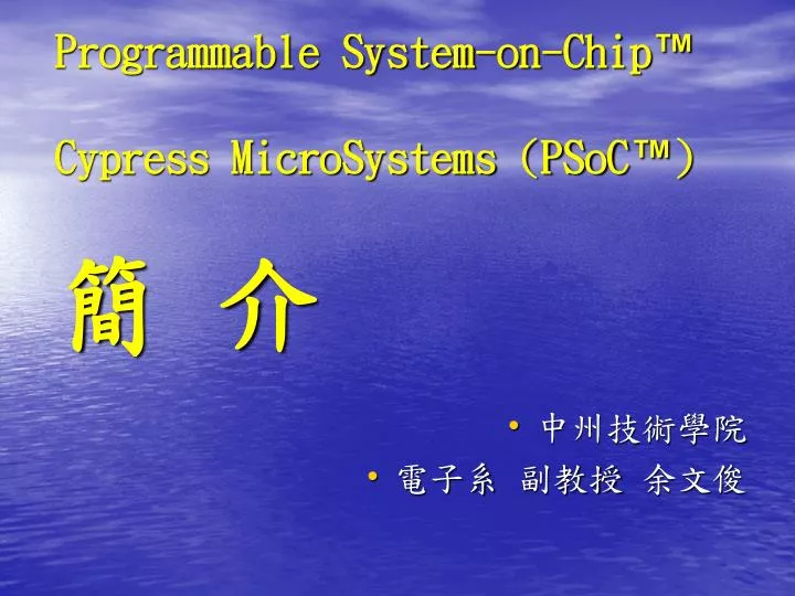programmable system on chip cypress microsystems psoc