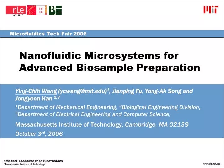 nanofluidic microsystems for advanced biosample preparation