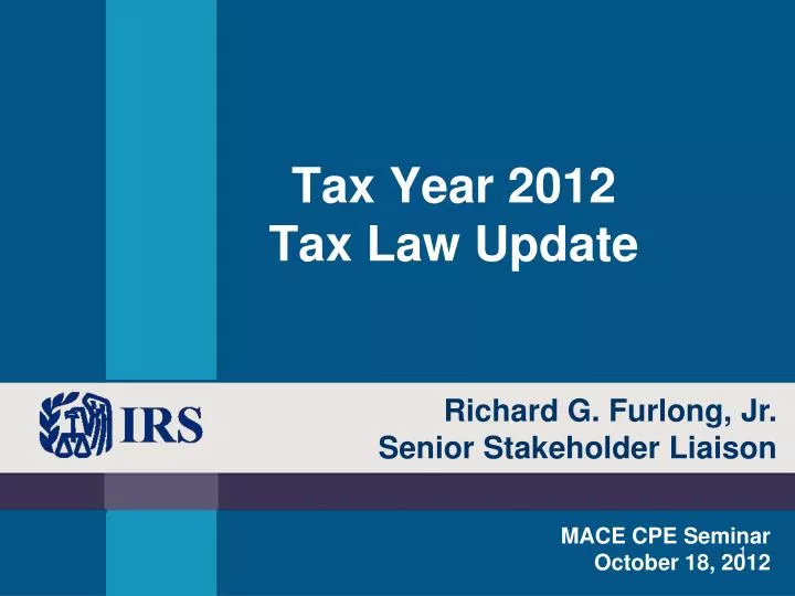 tax year 2012 tax law update