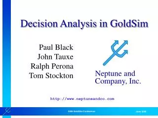 Decision Analysis in GoldSim