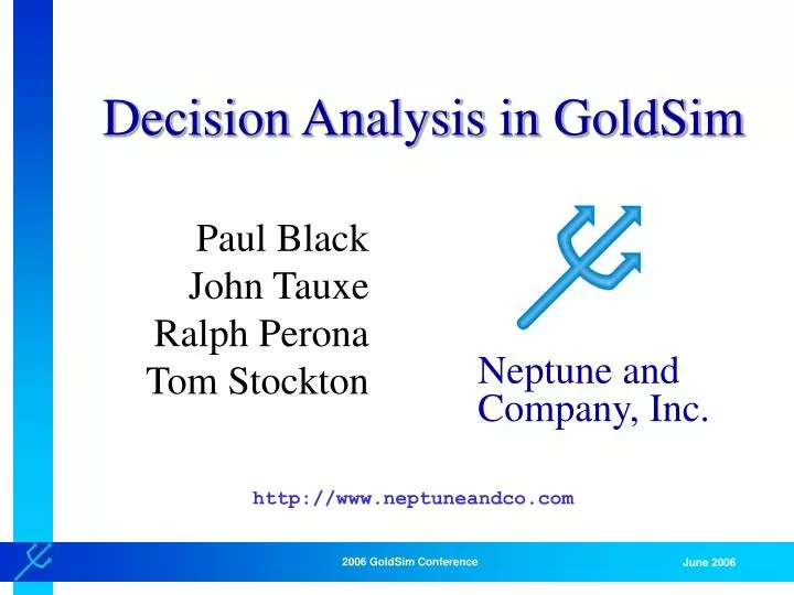 decision analysis in goldsim