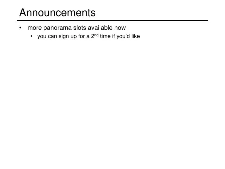 announcements