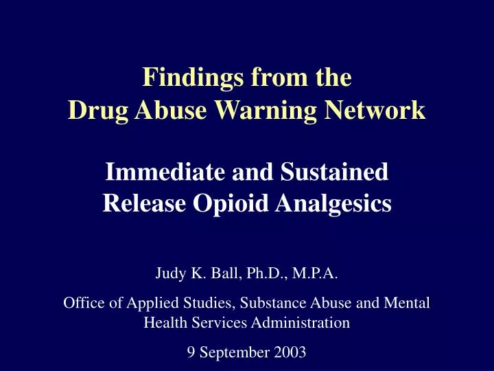 findings from the drug abuse warning network