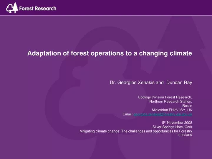 adaptation of forest operations to a changing climate
