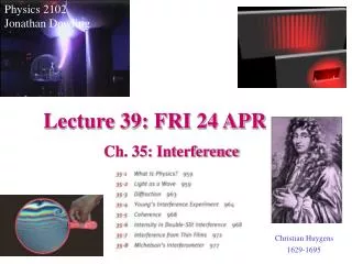 Lecture 39: FRI 24 APR