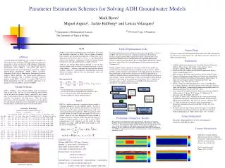 Parameter Estimation Schemes for Solving ADH Groundwater Models