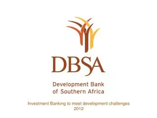 Investment Banking to meet development challenges 2012