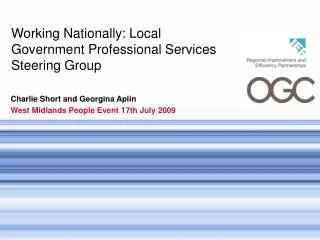 Working Nationally: Local Government Professional Services Steering Group
