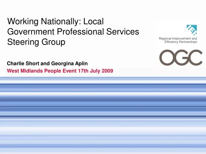 working nationally local government professional services steering group