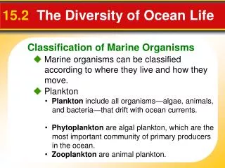 15.2 The Diversity of Ocean Life
