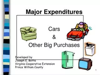 Major Expenditures Cars &amp; Other Big Purchases