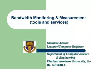 Bandwidth Monitoring &amp; Measurement (tools and services)