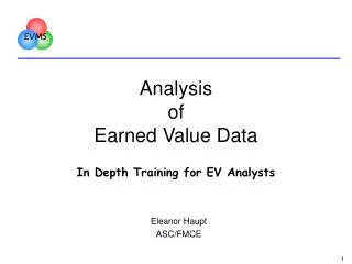 Analysis of Earned Value Data In Depth Training for EV Analysts