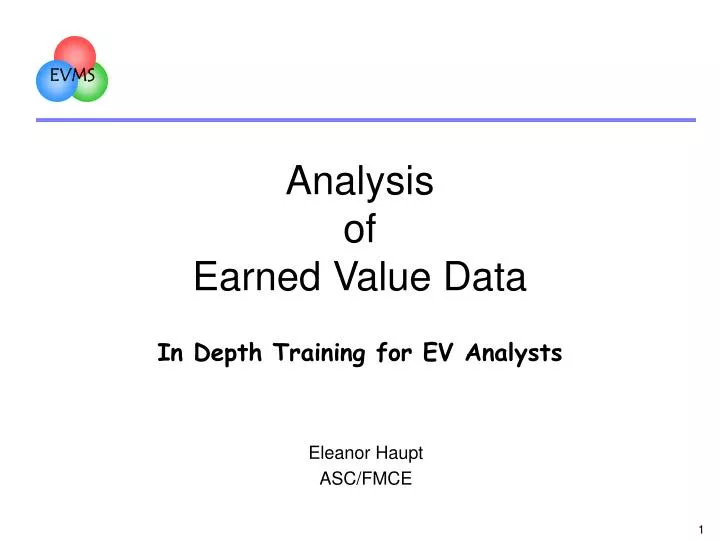 analysis of earned value data in depth training for ev analysts