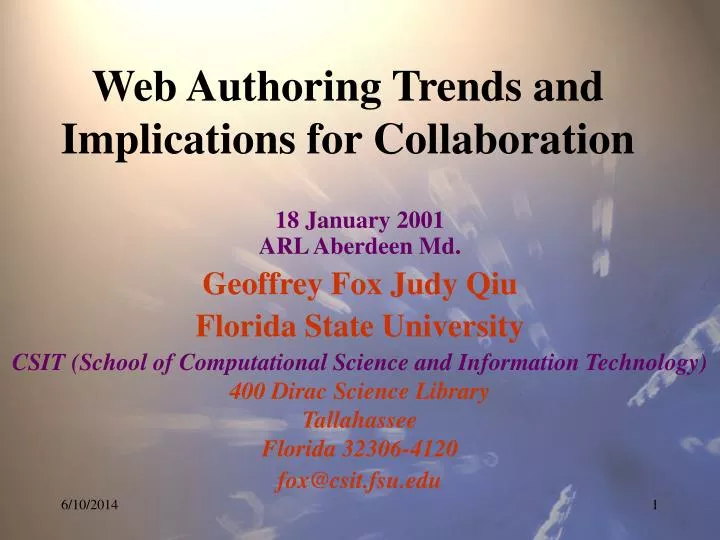 web authoring trends and implications for collaboration