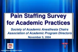 Pain Staffing Survey for Academic Practices