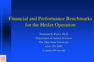 Financial and Performance Benchmarks for the Heifer Operation