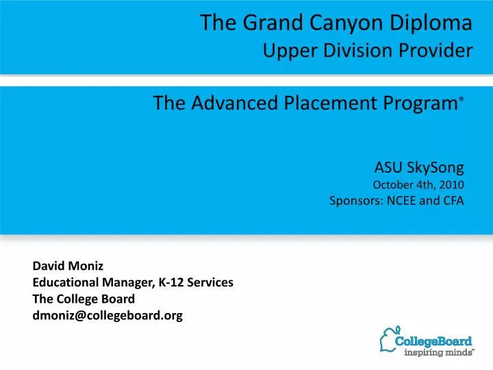 the advanced placement program asu skysong october 4th 2010 sponsors ncee and cfa