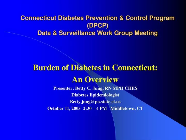 connecticut diabetes prevention control program dpcp data surveillance work group meeting