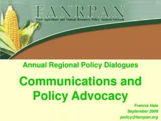Communications and Policy Advocacy