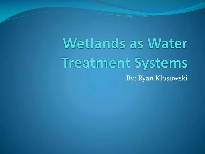 wetlands as water treatment systems