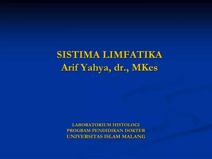 sistima limfatika arif yahya dr mkes