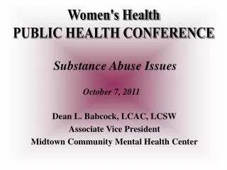 Women's Health PUBLIC HEALTH CONFERENCE