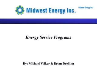 Energy Service Programs