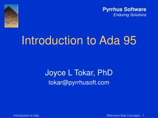 Introduction to Ada 95