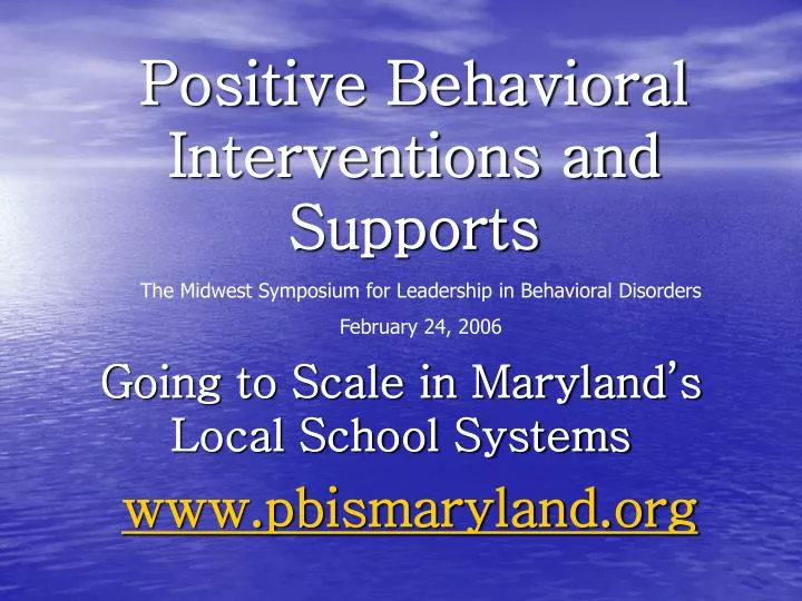 positive behavioral interventions and supports