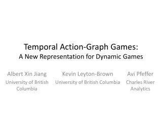 Temporal Action-Graph Games: A New Representation for Dynamic Games